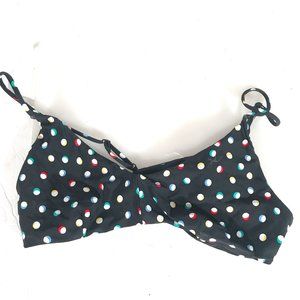 Volcom Black Bikini Halter Top Only Swim Polka Dot